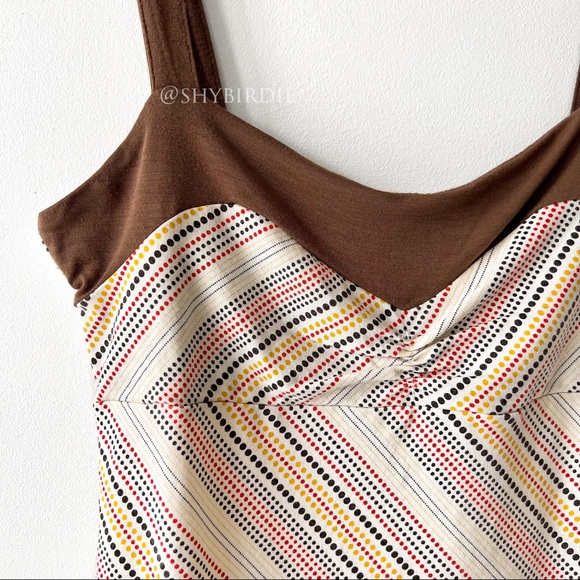 Propaganda Tops - Retro Camisole Top in Zig Zag Dot Print